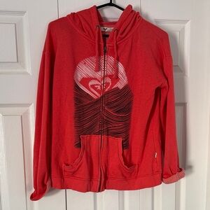 Roxy Orange Fleece Hoodie Size S